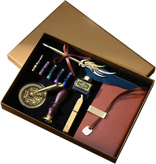 Royal Feather Calligraphy Pen with Wax Seal in a Gift Box