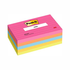 Sticky Notes 76x127mm Multi Neon Colours Lined