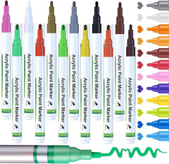 Professional Acrylic Dual Brush Tip Pens 12pcs