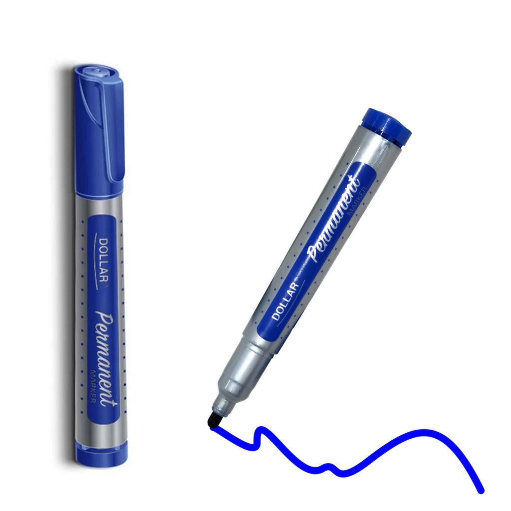 Dollar Permenant Marker Blue Cut Tip