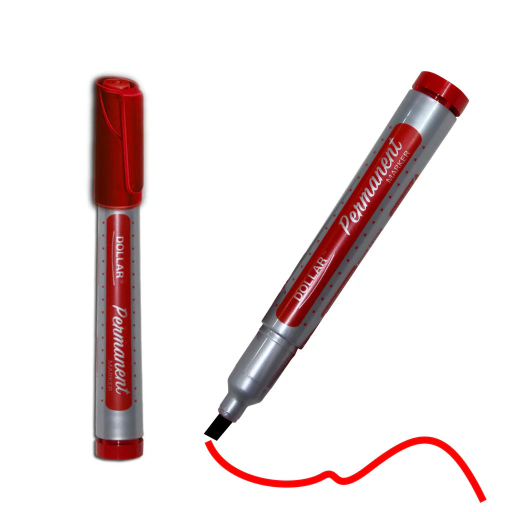 Dollar Permenant Marker Red Cut Tip