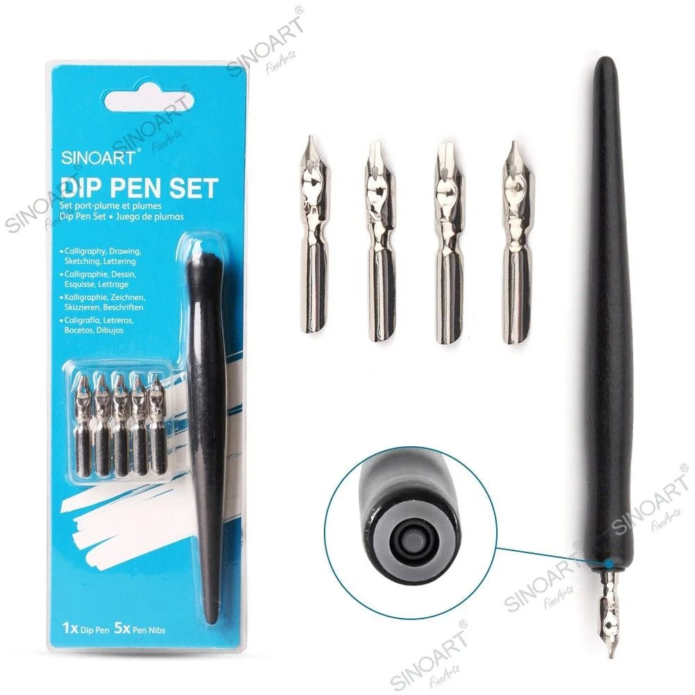 Sinoart Calligraphy Pen Set with Holder 6p