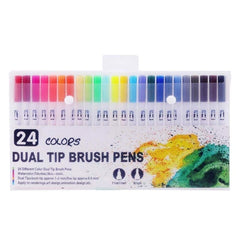 Professional Acrylic Dual Brush Tip Pens 24pcs